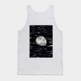 Partial Moon By Night Black & White. For Moon Lovers. Tank Top